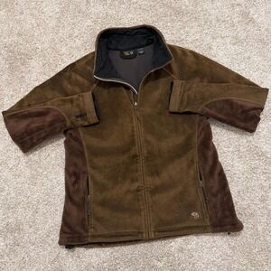 Vintage Mountain Hardwear Full Zip Windstopper Fleece Jacket | Brown | Large